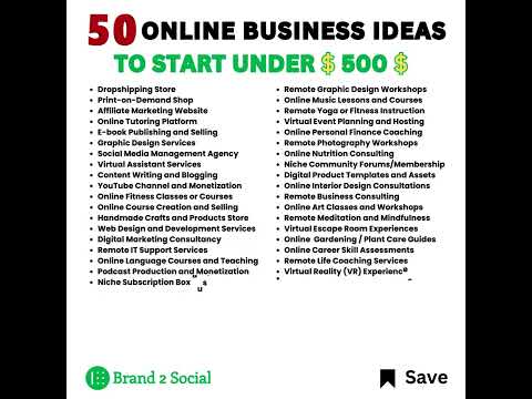 50 ONLINE BUSINESS IDEAS TO START UNDER 500$ [Video]